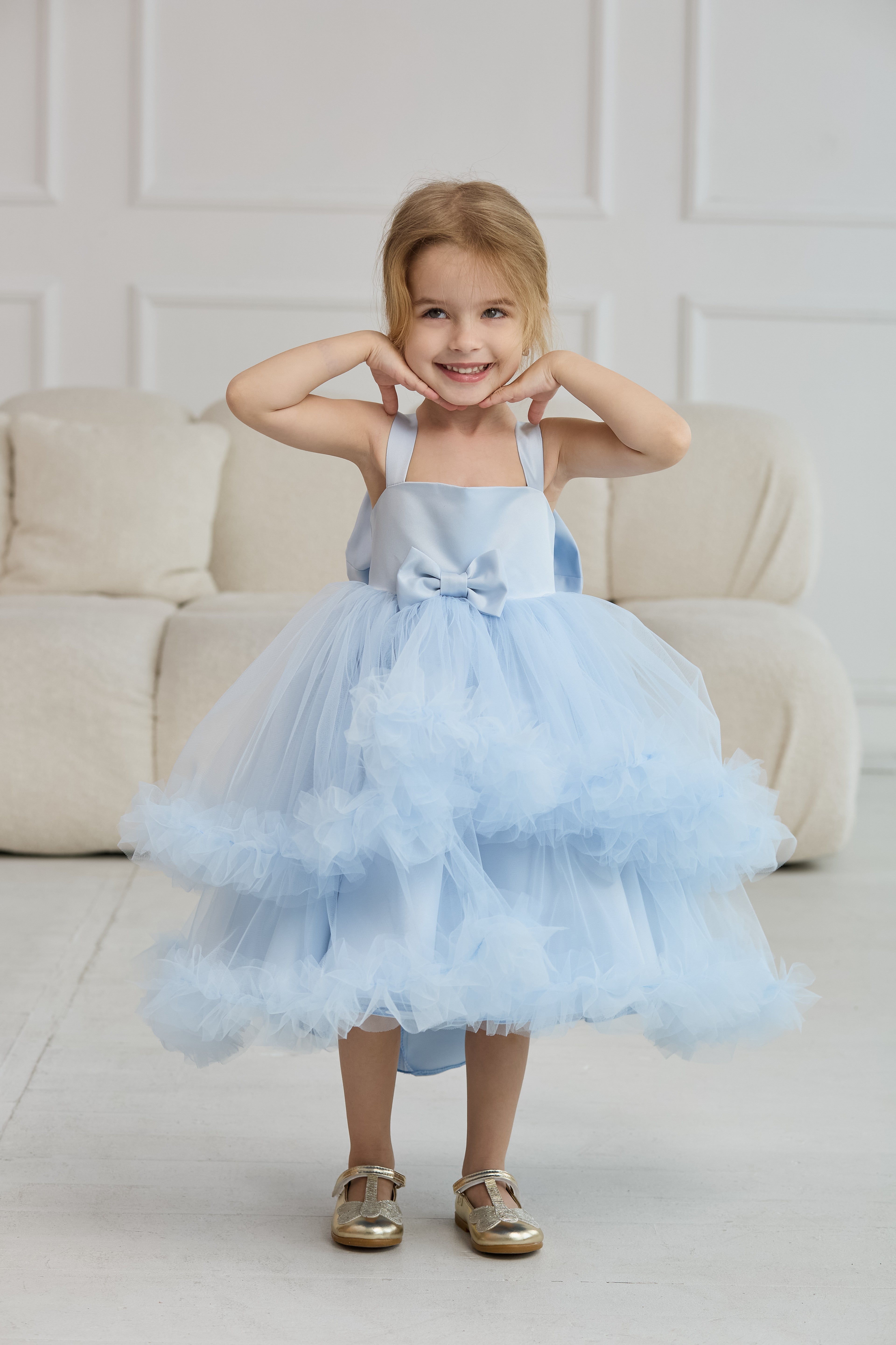 Blue Princess Ruffle Dress