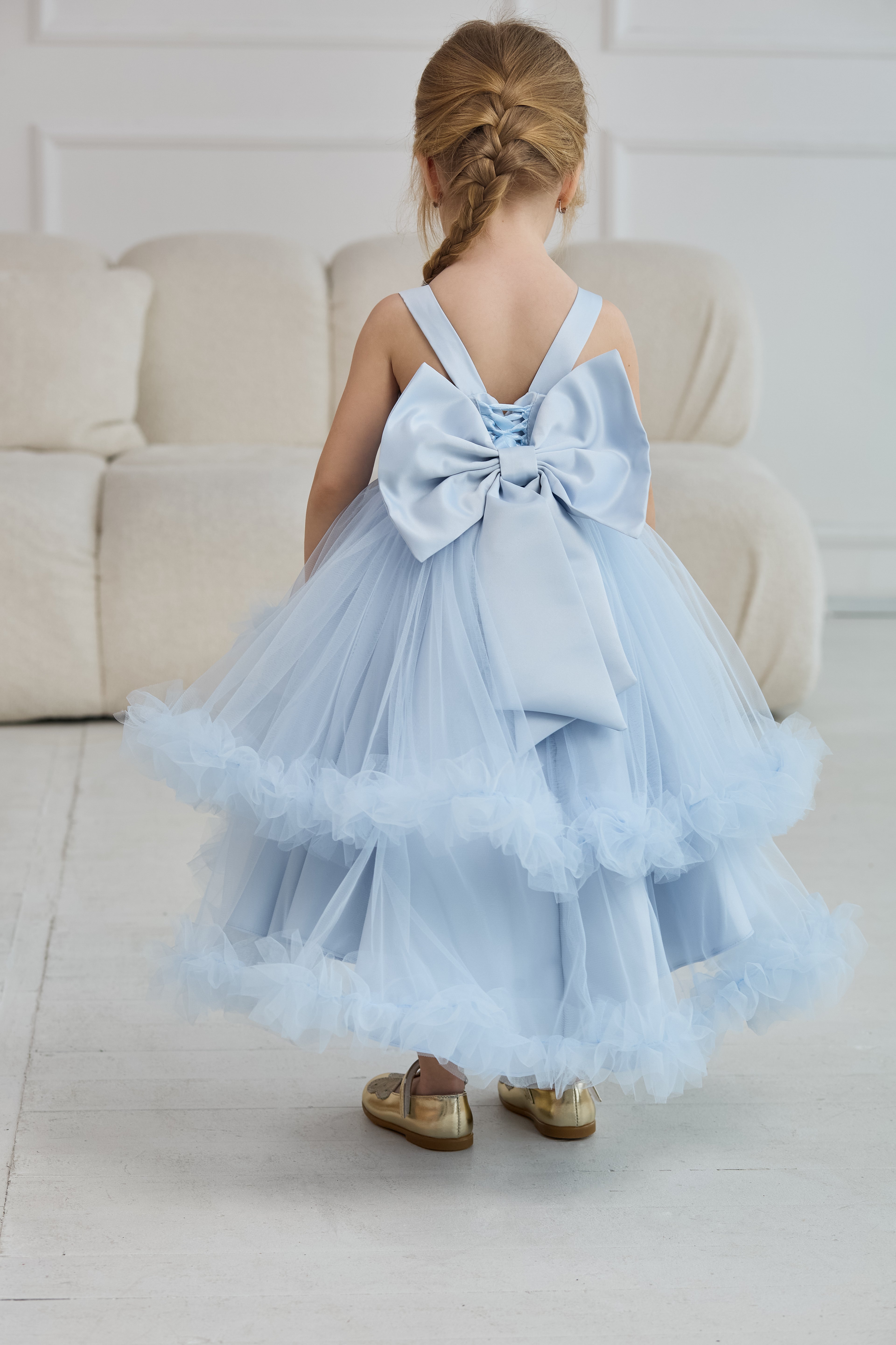 Blue Princess Ruffle Dress