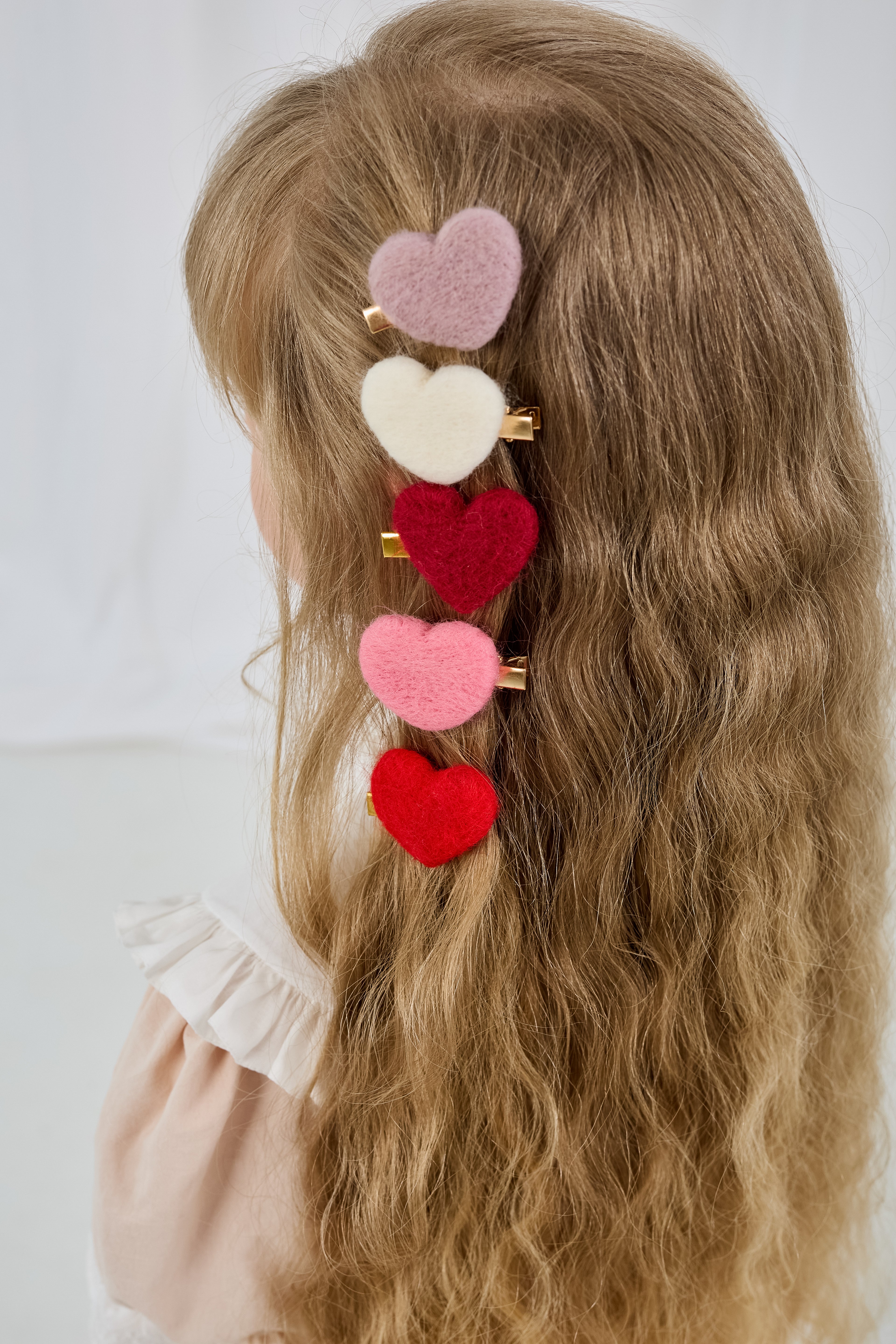 Handmade Felt Heart Hair Clips – Set of 2