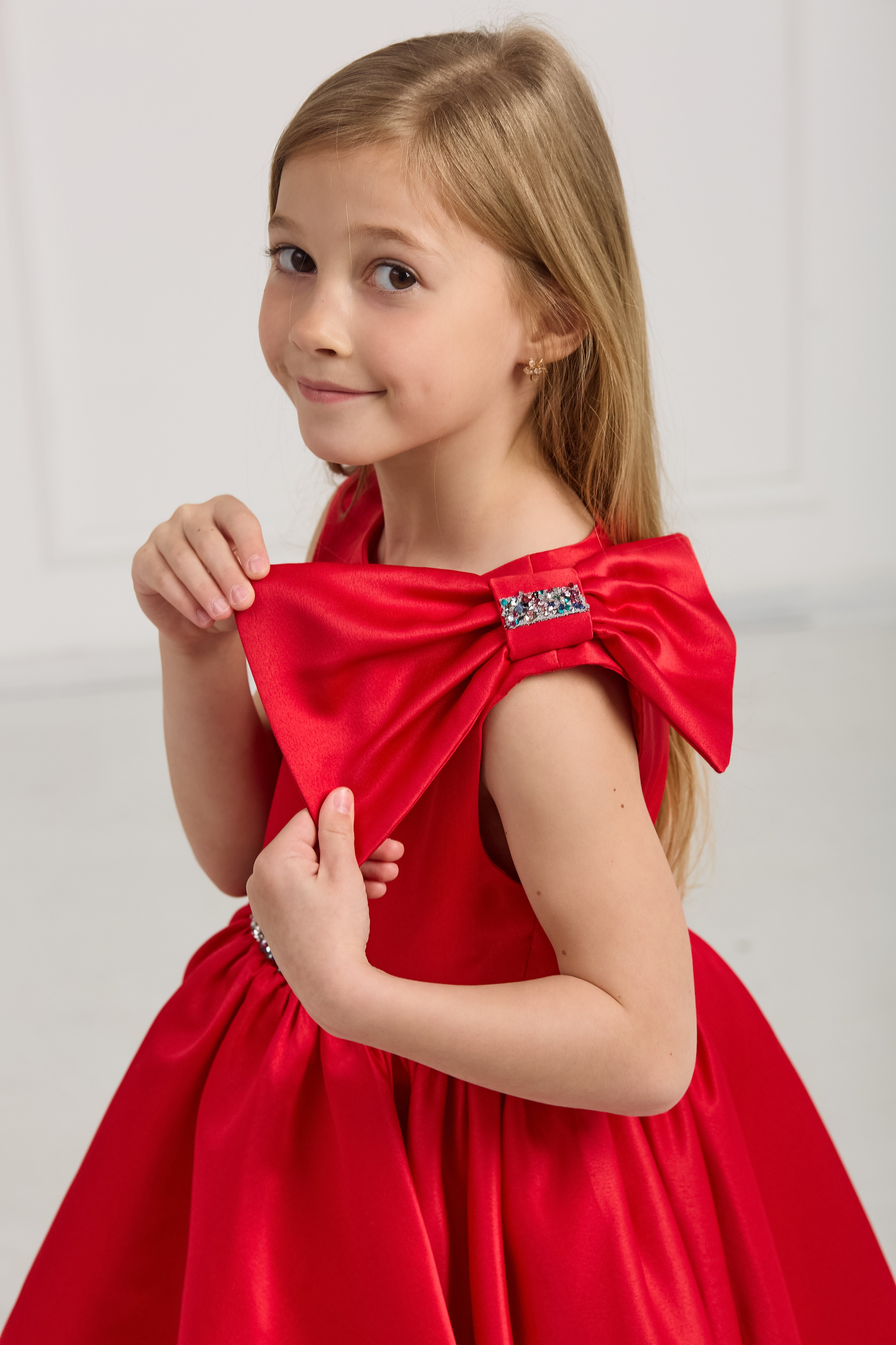 Red Satin Party Dress