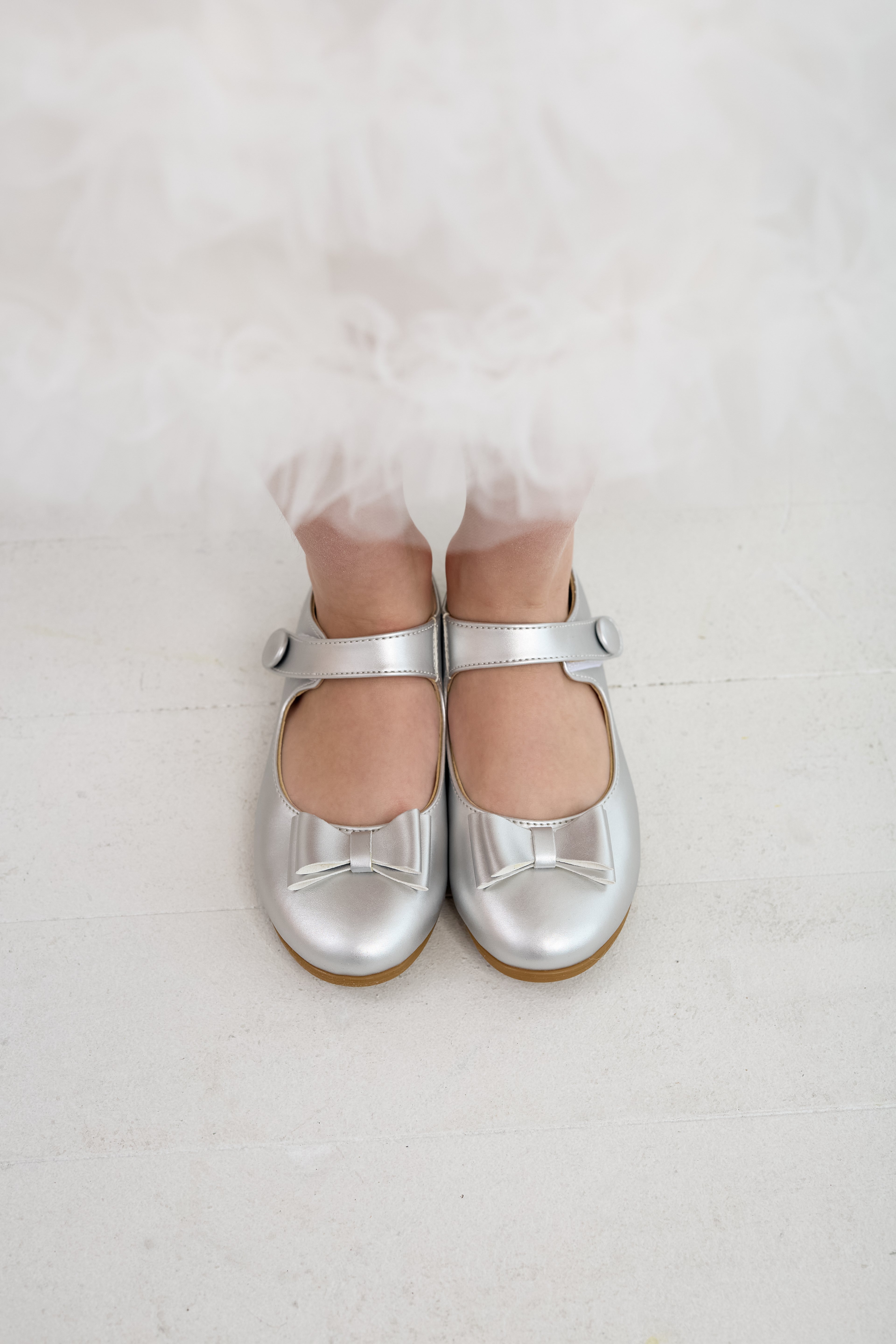 Silver Bow Mary Jane Shoes