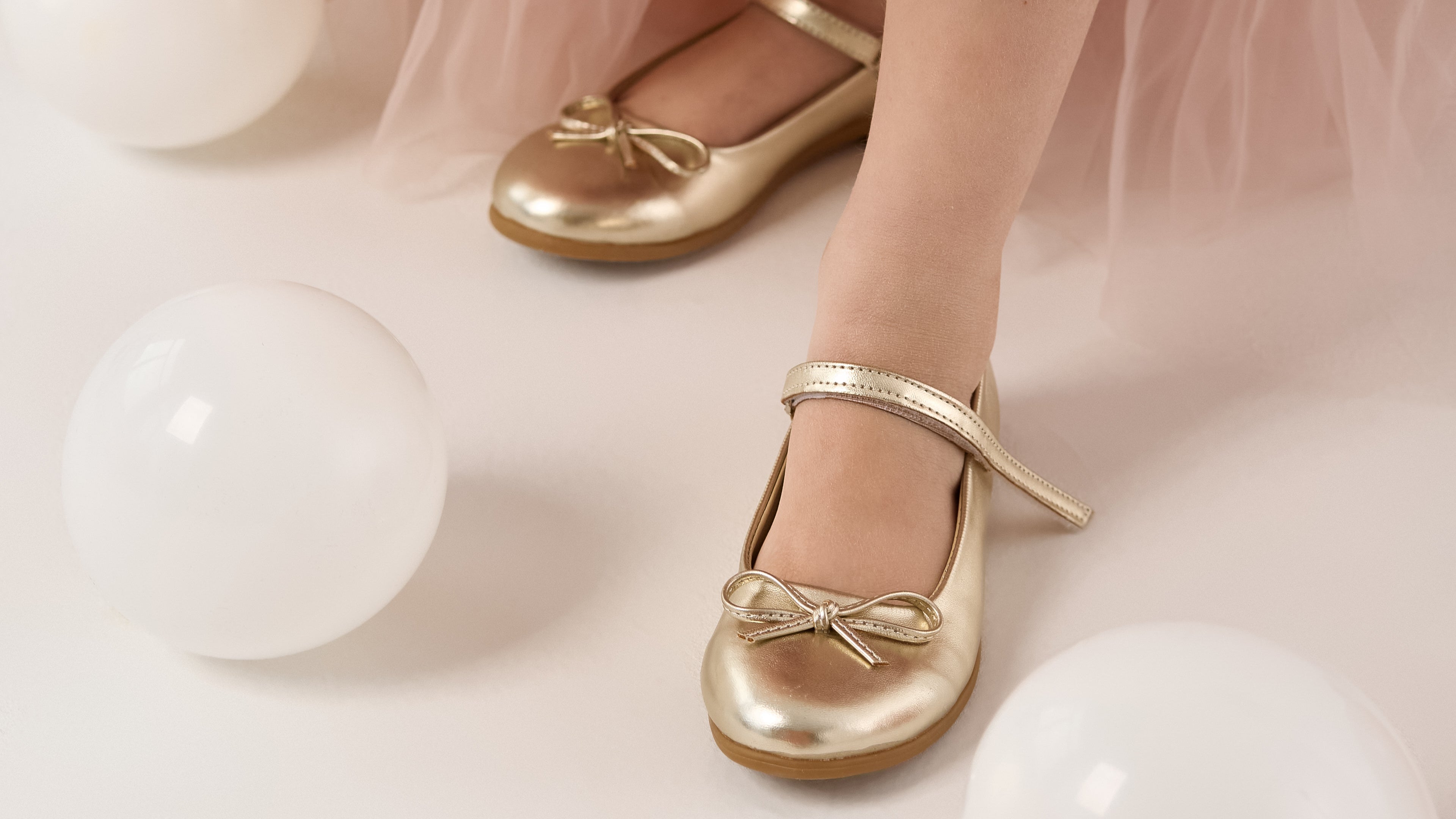 Golden Bow Ballet Flats