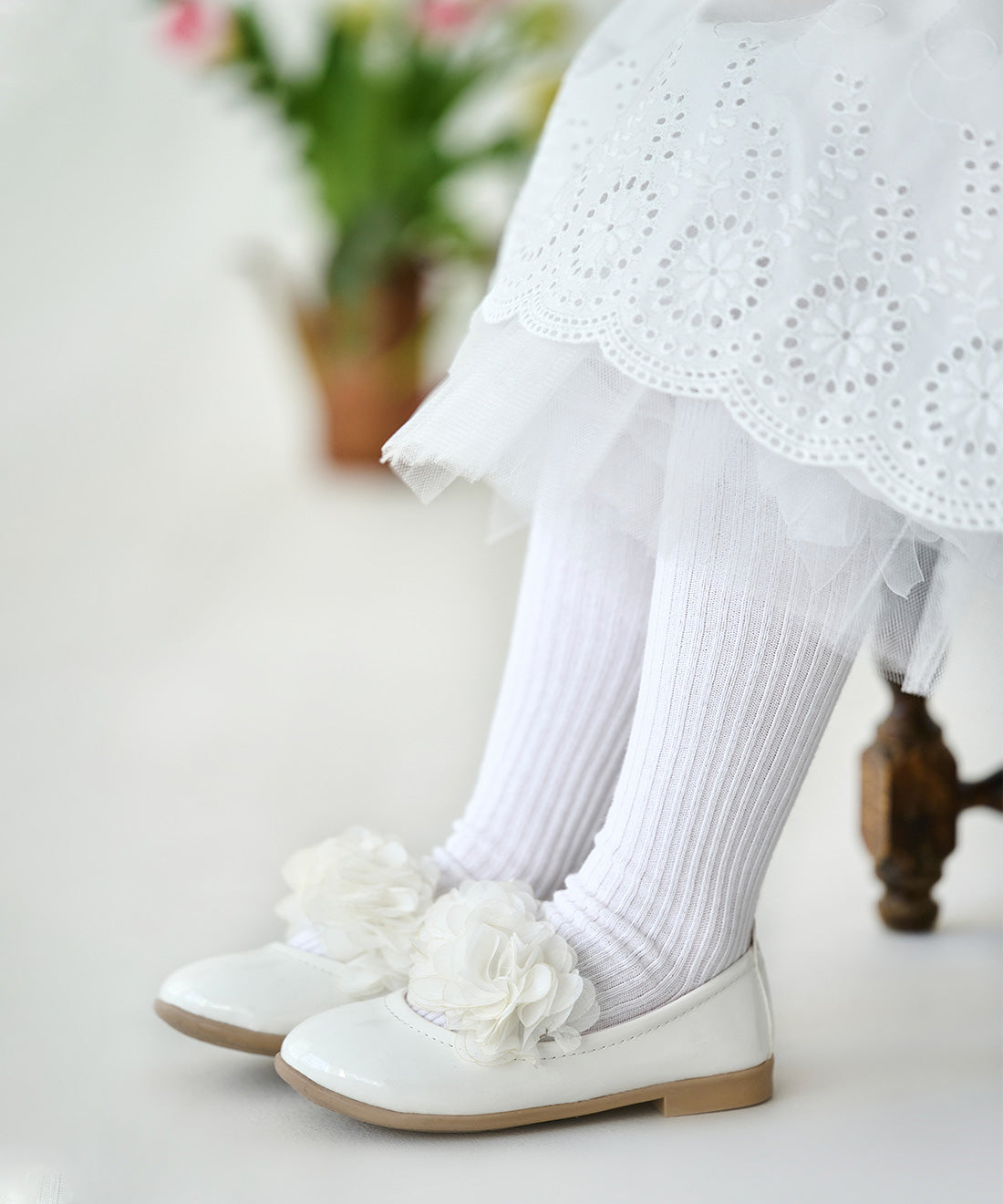 White Shoes With Flowers