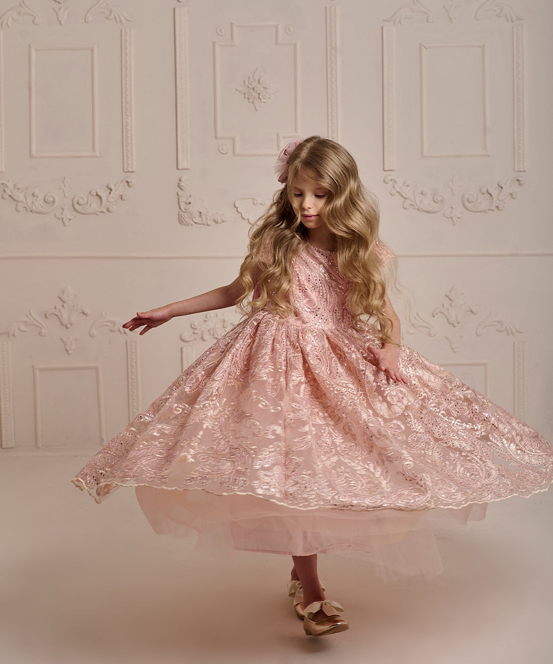 Luxury Dantel Pink Dress