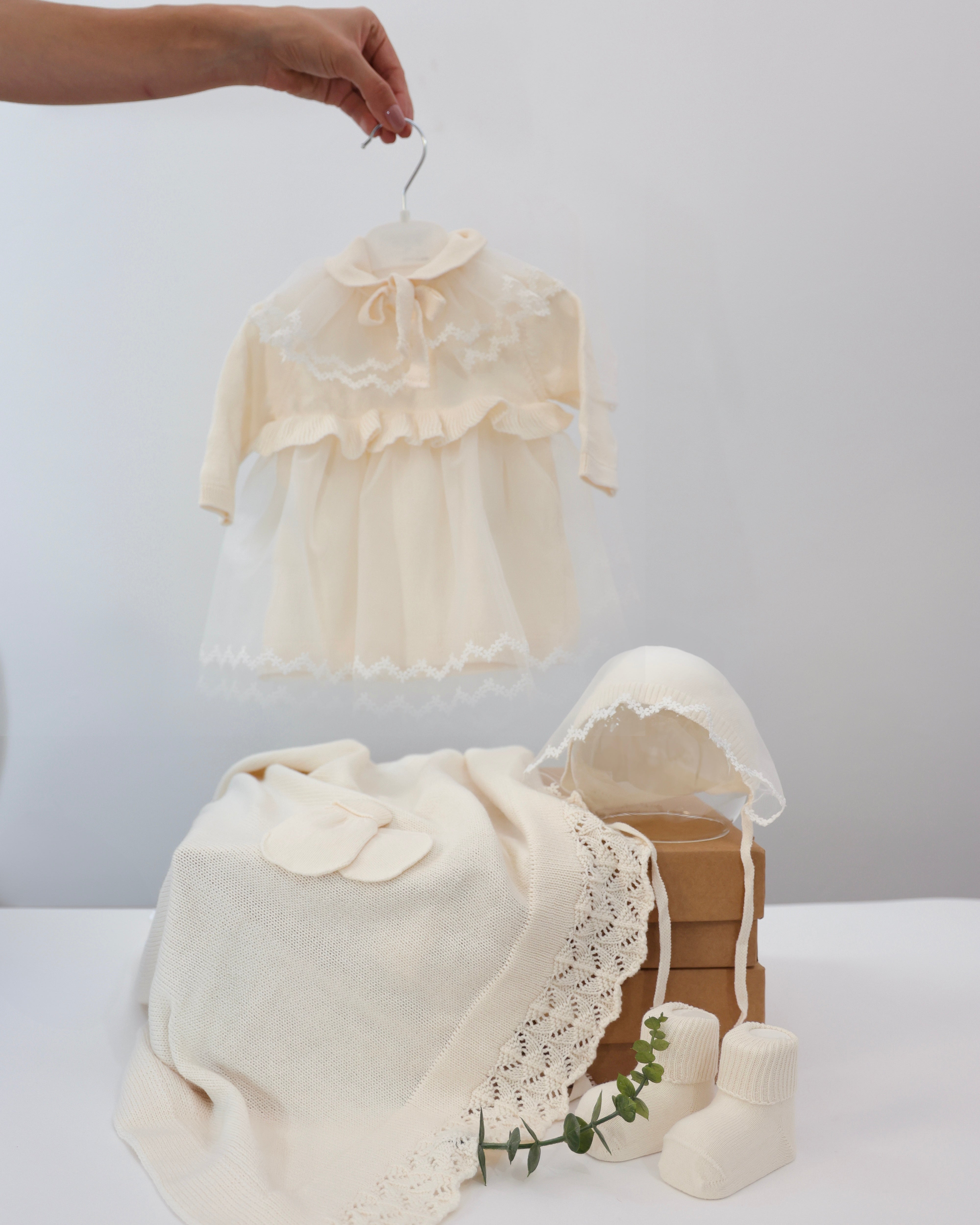 Organic Cotton Baby Dress Gift Set – 5 Pieces