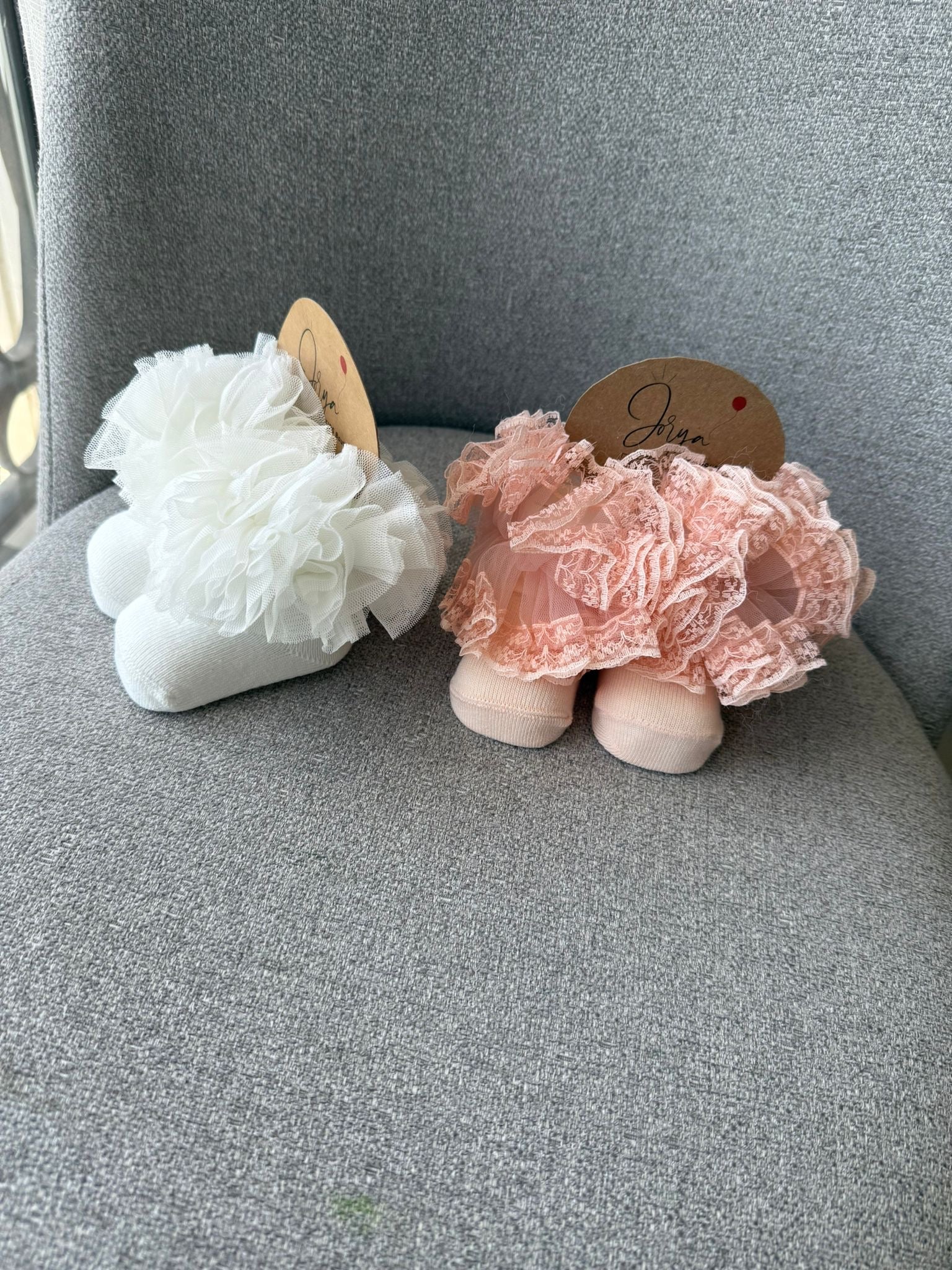 Fluffy Ivory Baby Socks