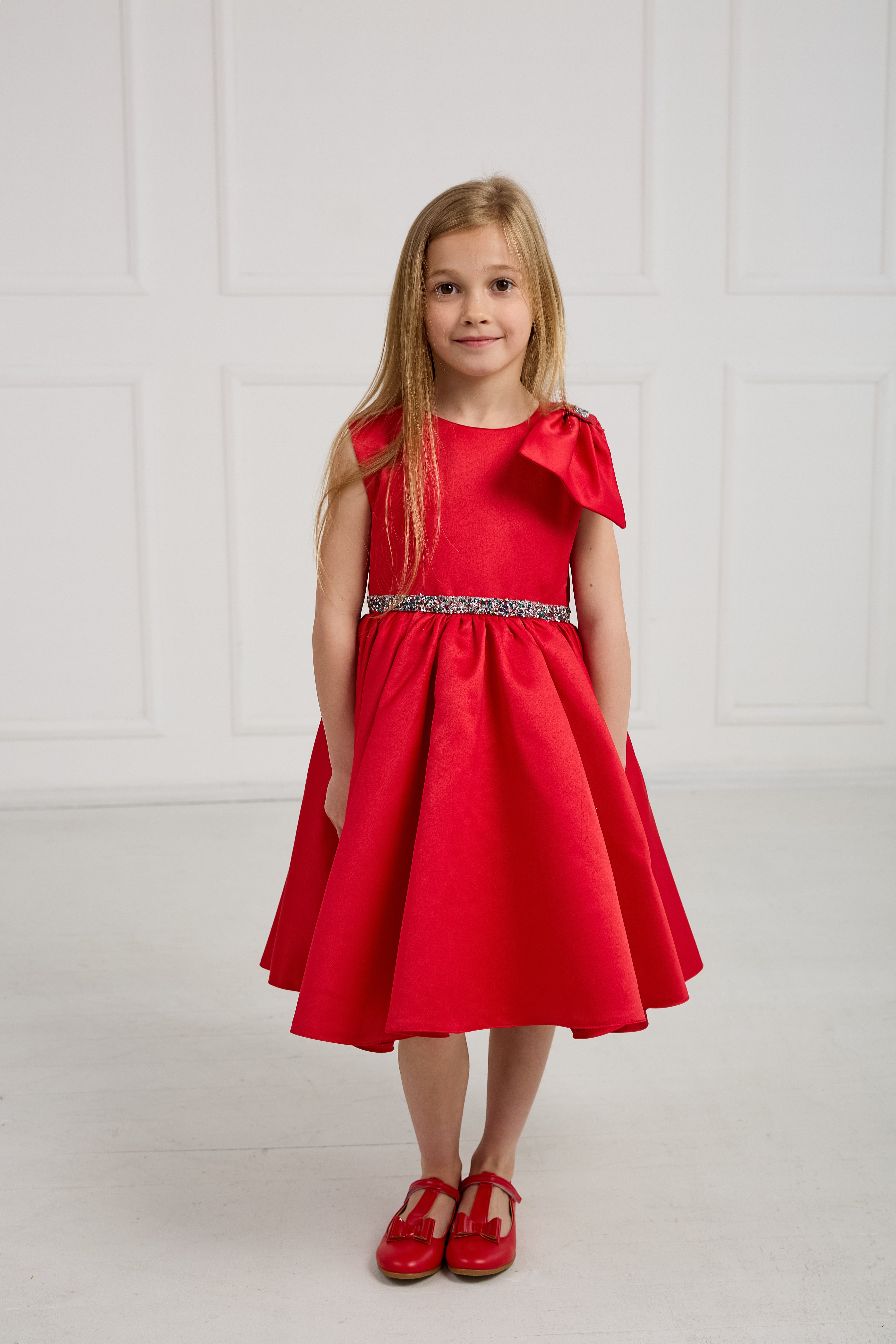 Red Satin Party Dress