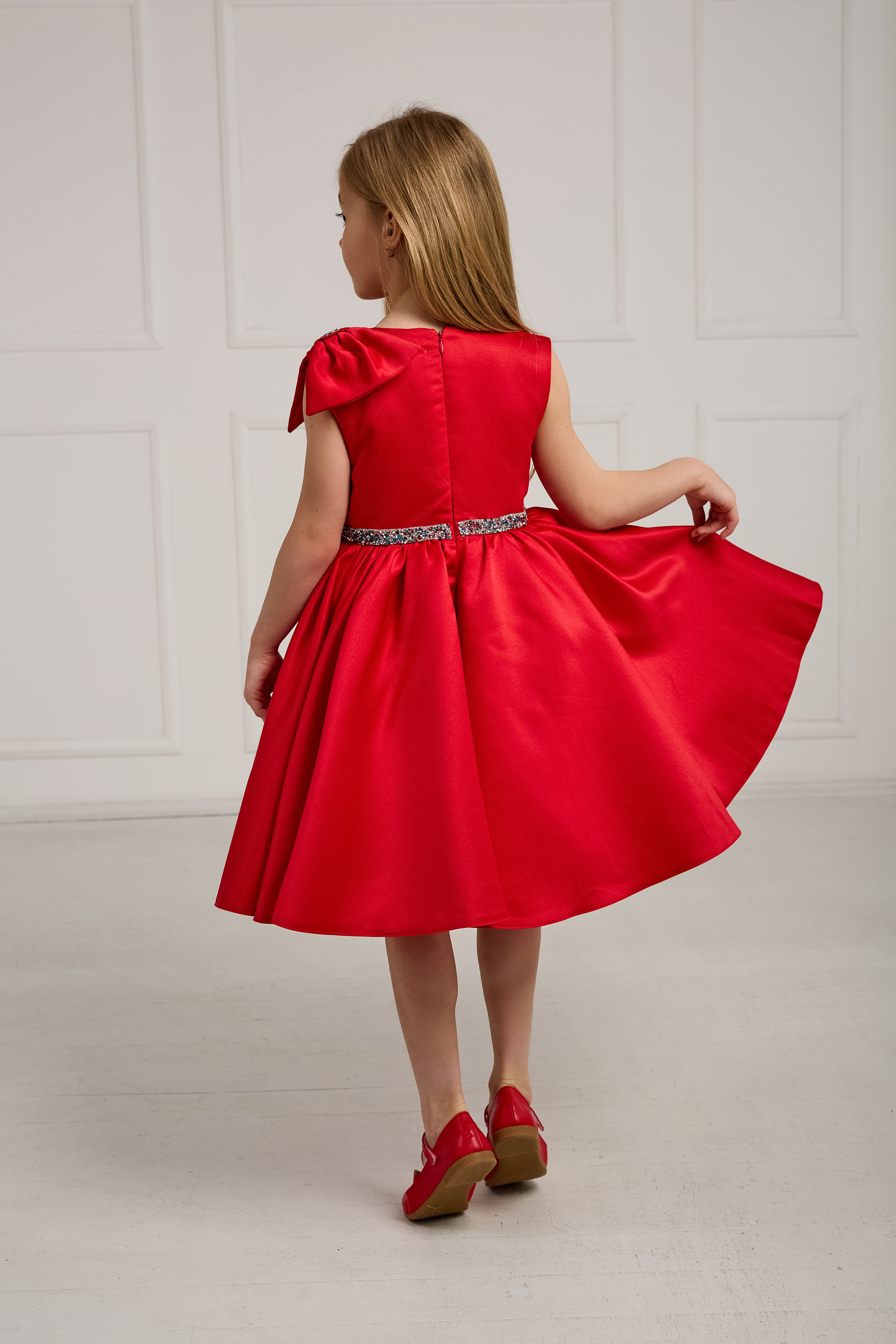 Red Satin Party Dress