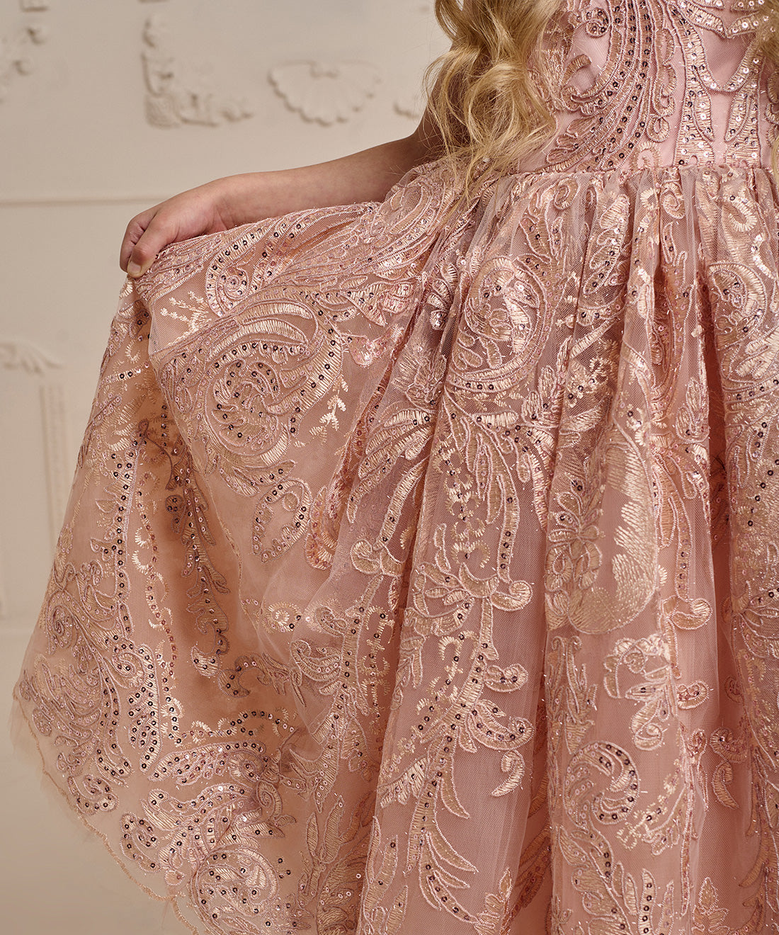 Luxury Dantel Pink Dress