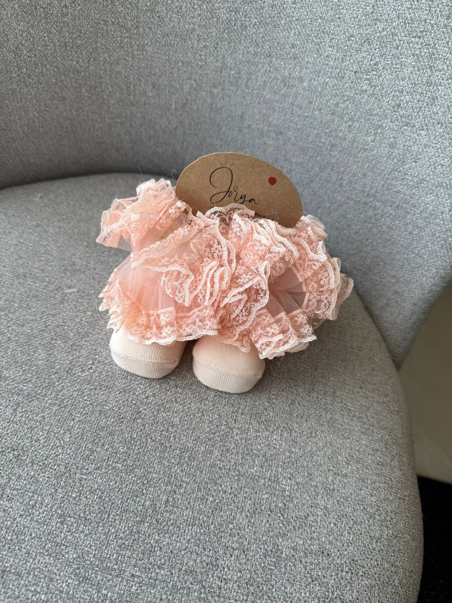 Fluffy Salmon Baby Socks